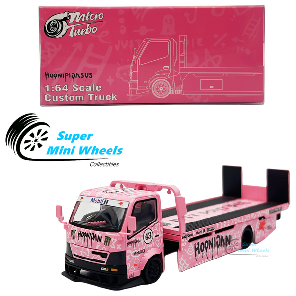 Micro Turbo 1:64 Hoonipigasus Floor Flatbed Tow Custom Truck Pink