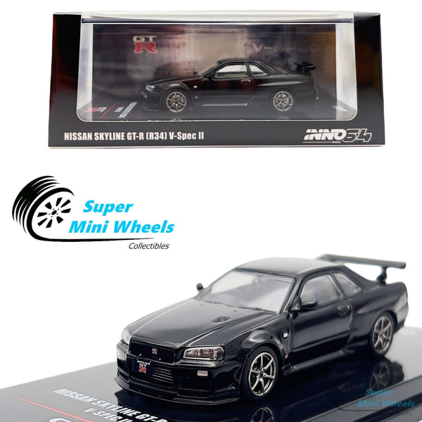 INNO64 1:64 Nissan GT-R R34 V-SPEC II Black