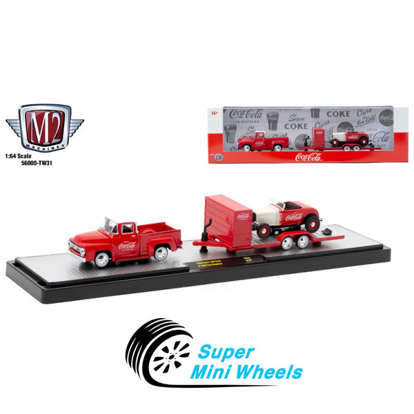 M2 Machines 1:64 Coca Cola 1956 Ford F-100 Truck & 1932 Ford Roadstret