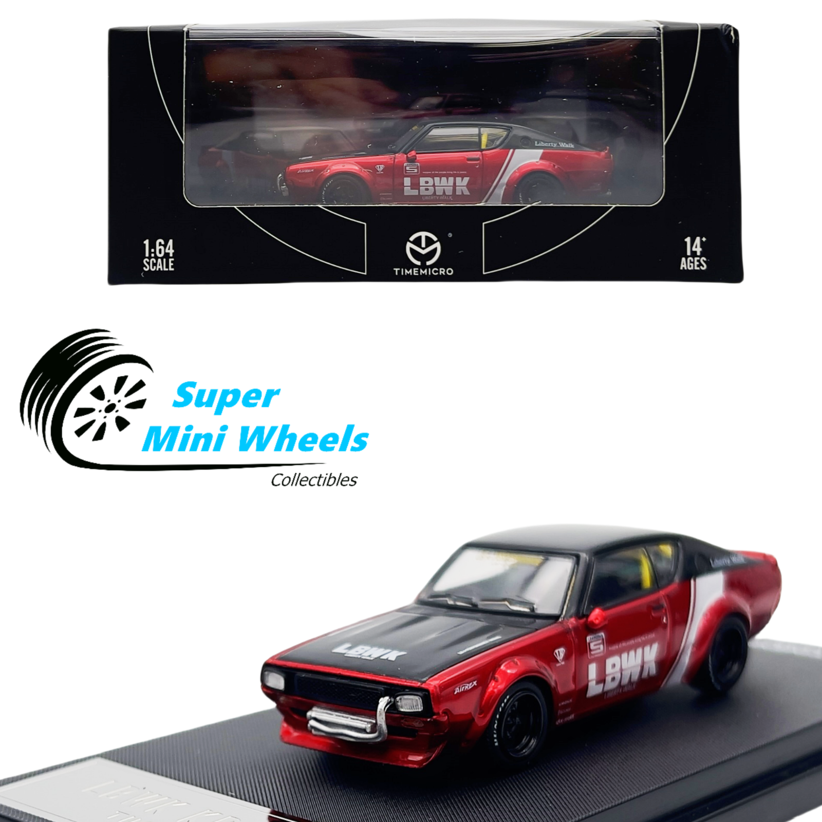Time Micro 1:64 LBWK KPGC110 Red - Diecast Model – Super Mini Wheels