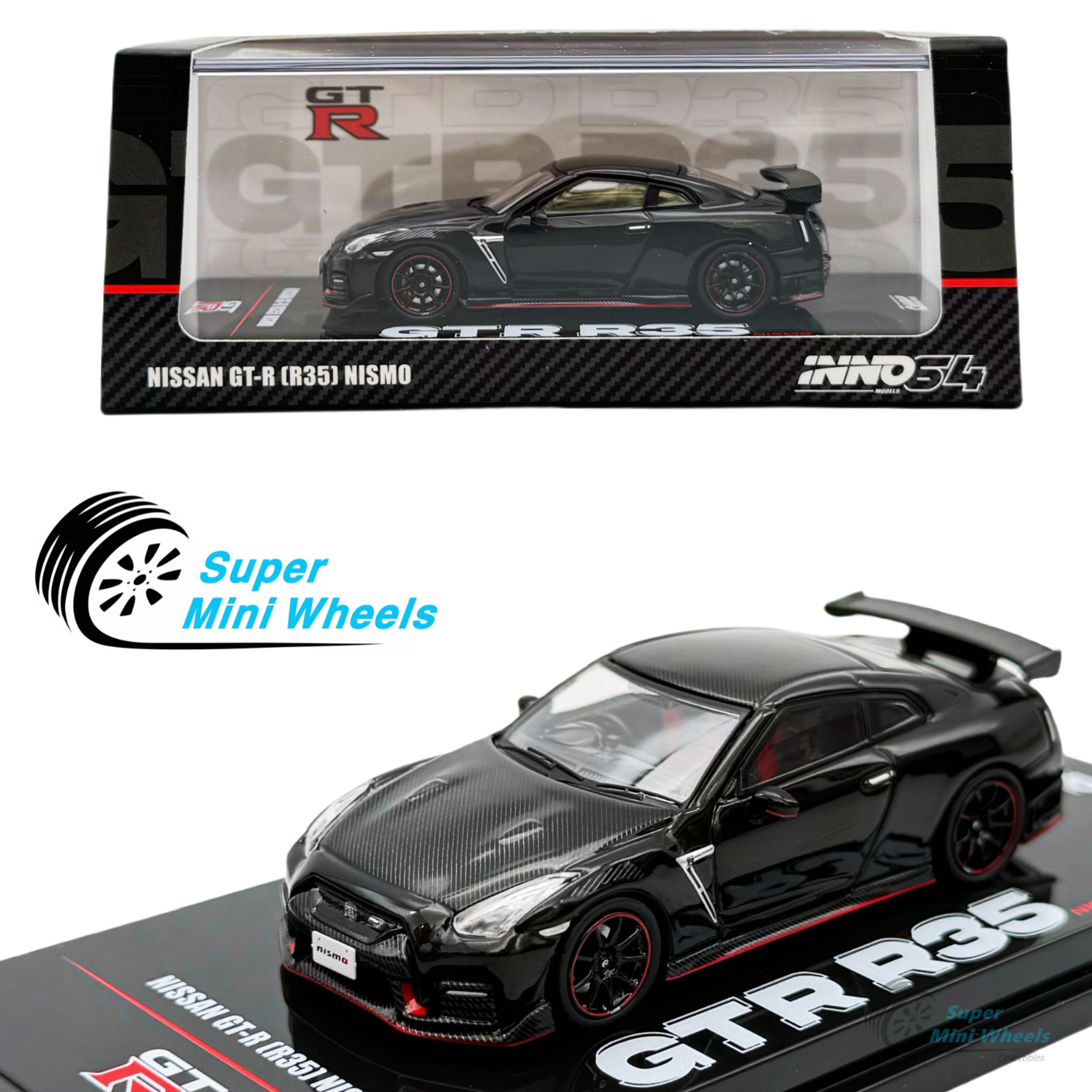 INNO64 1:64 Nissan GT-R R35 Nismo Black – Super Mini Wheels