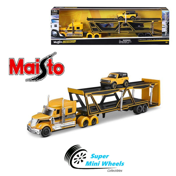 Maisto 1:64 International Lonestar Open Car Carrier w/ 2021 Ford Bronco