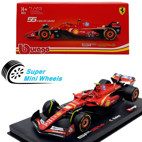 Bburago 1:43 F1 Ferrari Racing SF-24 2024 #55 Carlos Sainz