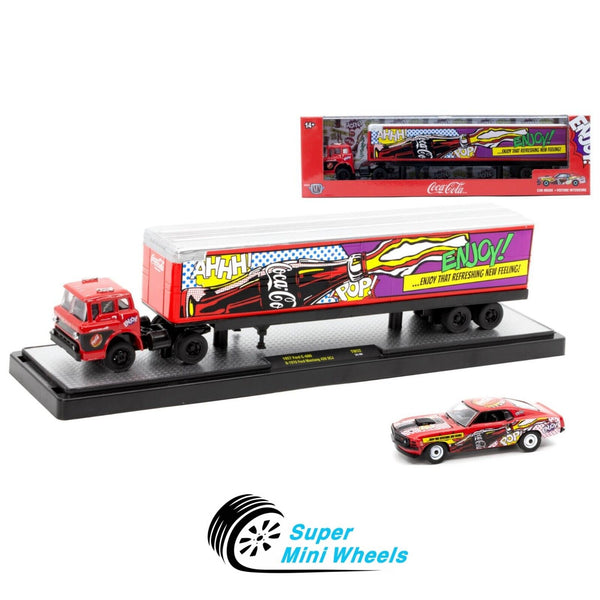 M2 Machines 1:64 Coca Cola 1957 Ford C-600 & 1970 Ford Mustang 428 SCJ