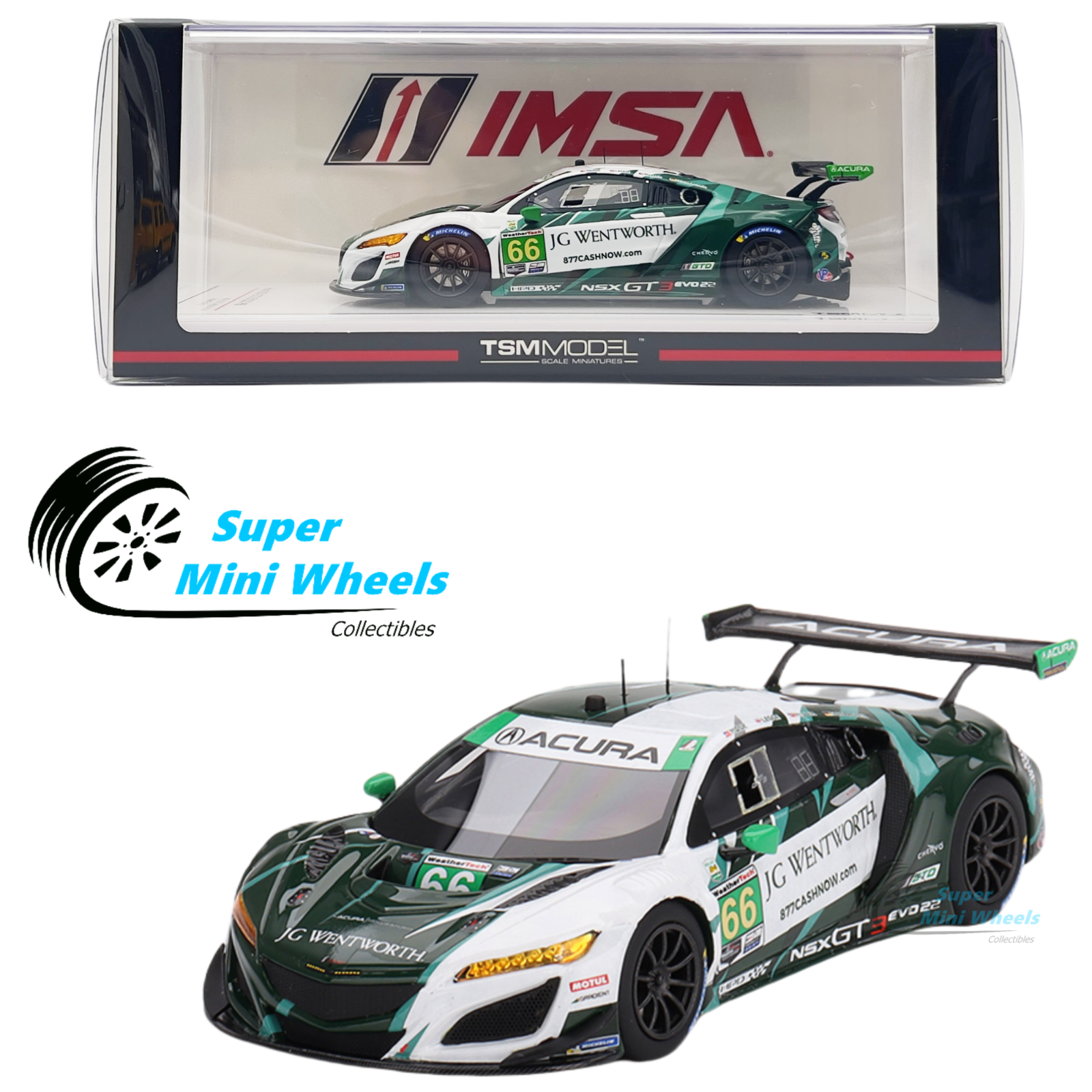 TSM-Model 1:43 Acura NSX GT3 EVO22 #66 Gradient Racing IMSA 2023 Dayto ...