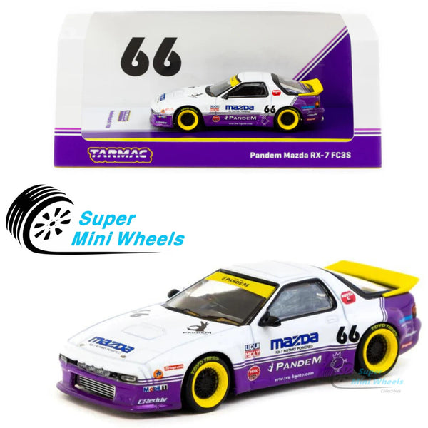 Tarmac Works 1:64 Pandem Mazda RX-7 FC3S White / purple