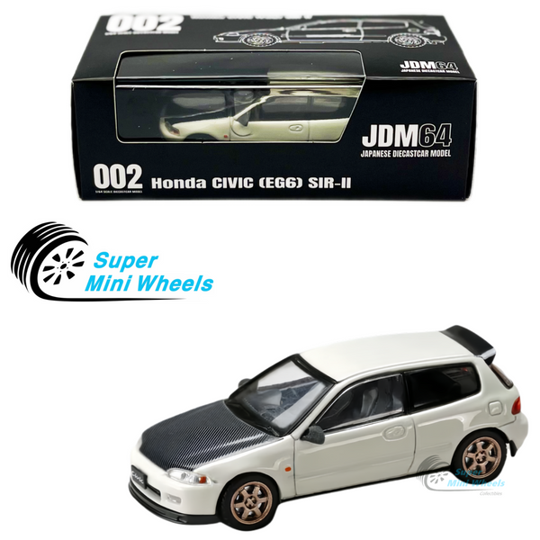 Hobby Japan - JDM64 - Honda Civic EG6 SIR-II White/Black - HJDM002-7