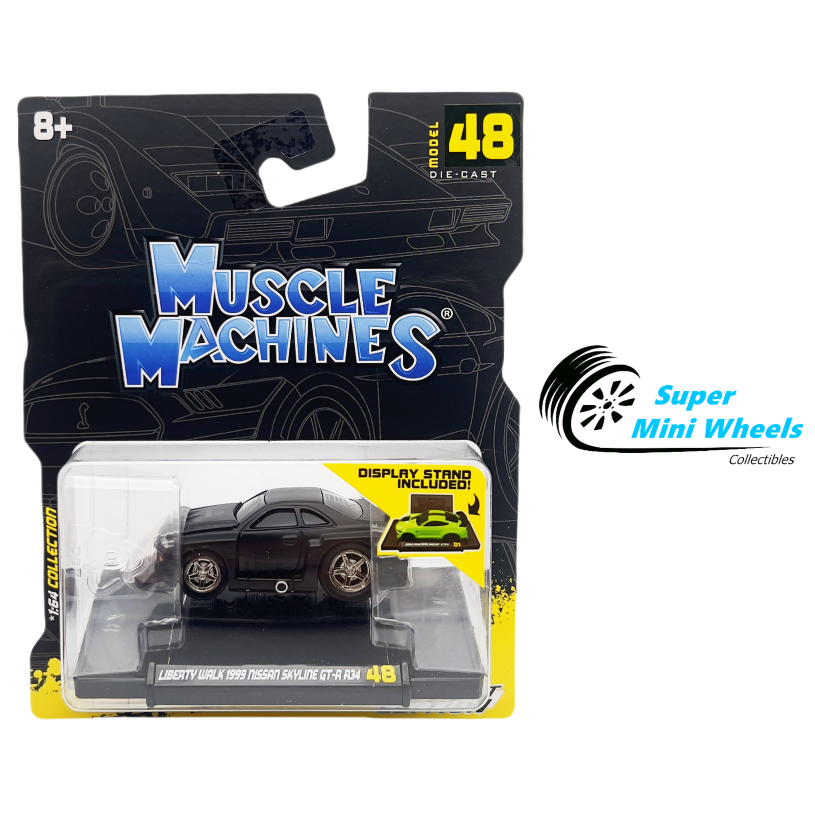 Muscle Machines 1:64 LBWK 1999 Nissan GT-R R34 Black #48 – Super Mini ...