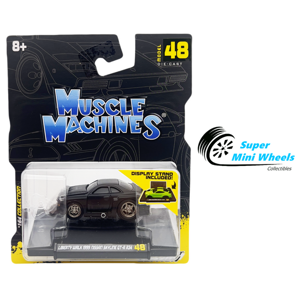 Muscle Machines 1:64 LBWK 1999 Nissan GT-R R34 Black #48