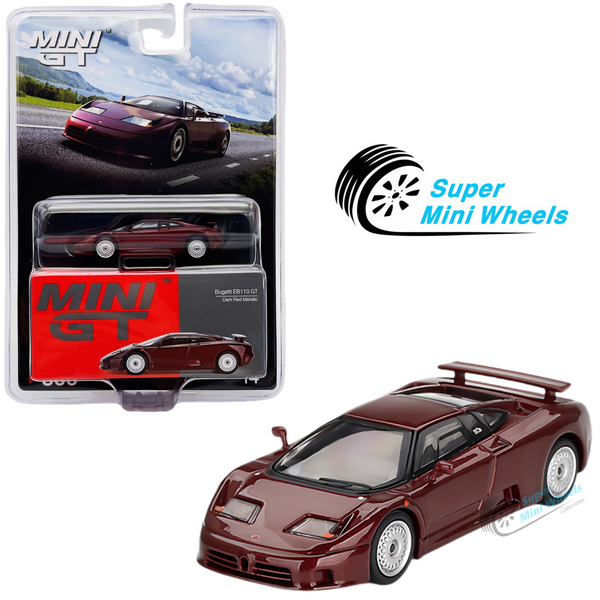 Mini GT 1:64 Bugatti EB110 GT Dark Red Metallic #806