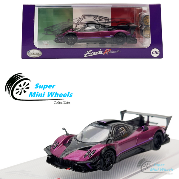 CM-Model 1:64 Pagani Zonda Revolucion – Purple - with extra wheels