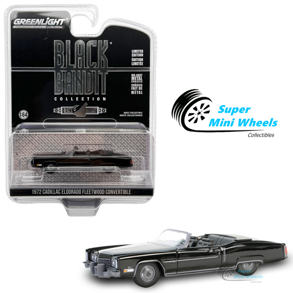 Greenlight 1:64 Black Bandit 1972 Cadillac Eldorado Fleetwood Convertible