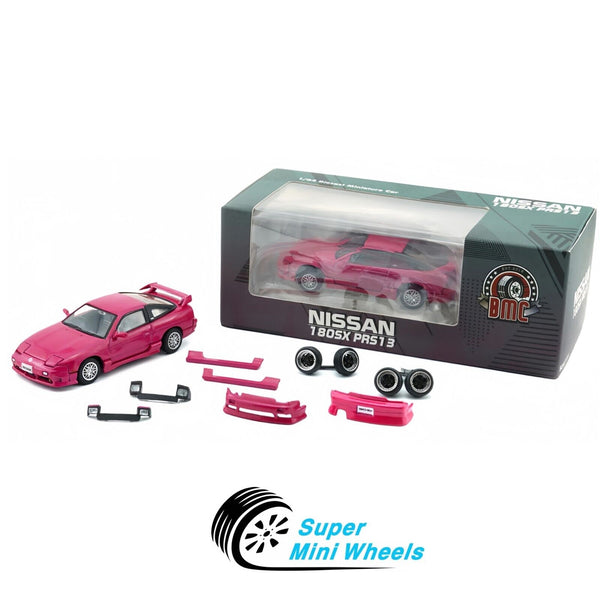 BMC 1:64 Nissan 180SX PRS13 RHD (Pink) with Accessories