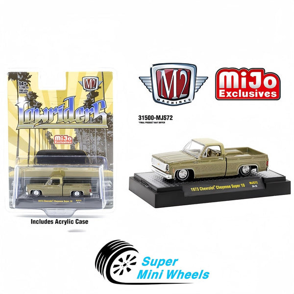 M2 Machines 1:64 Lowriders 1973 Chevrolet Cheyenne Super 10 Pickup Truck Gold