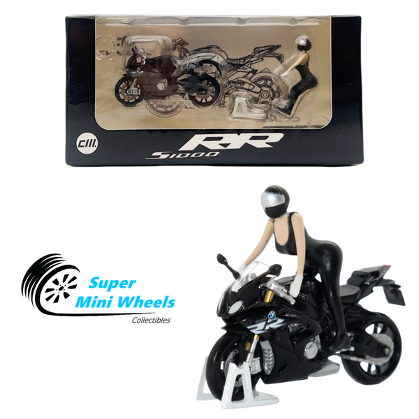 CM-Model 1:64 S1000 RR Black Motorcycle