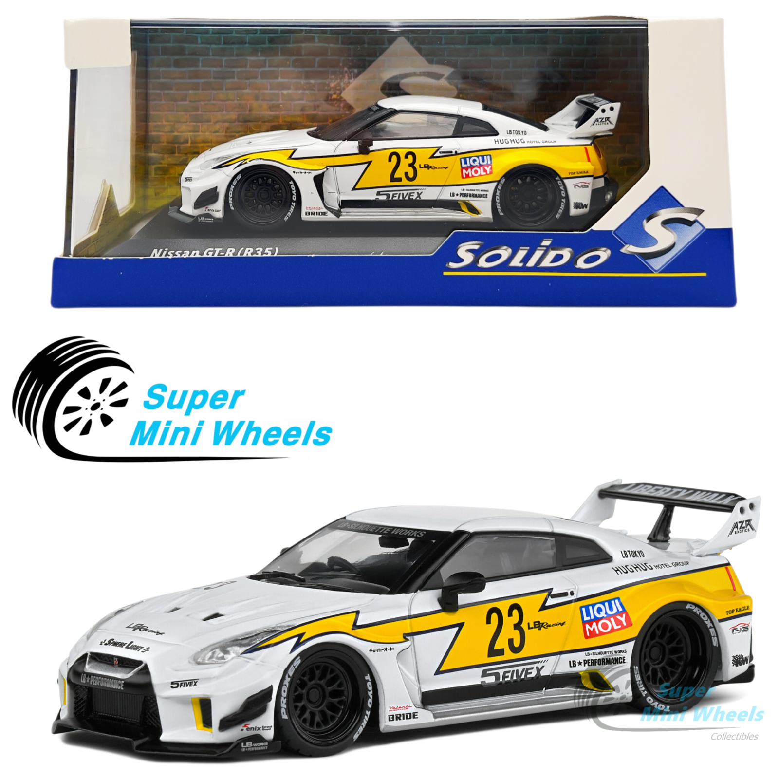 Solido 1:43 Nissan GT-R R35 LBWK Silhouett – Super Mini Wheels