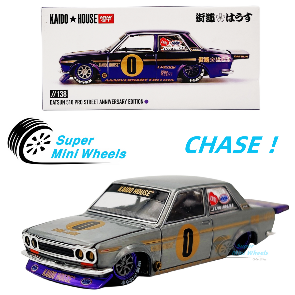 CHASE Mini GT x Kaido House 1:64 Datsun 510 Pro Street Anniversary