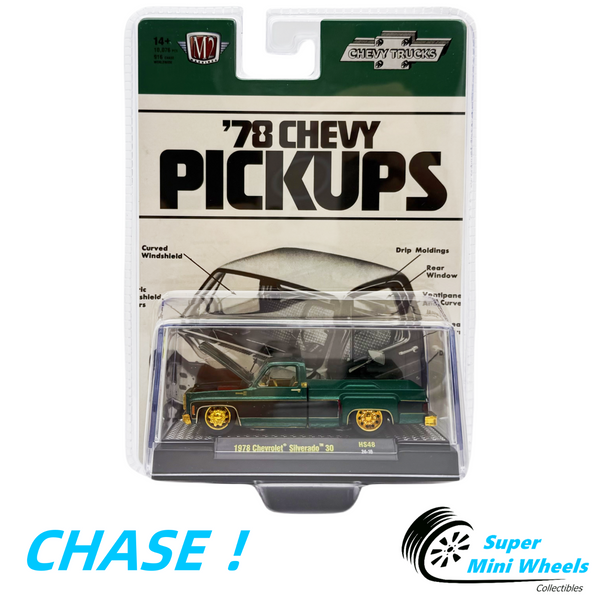 CHASE ! M2 Machines 1:64 1978 Chevrolet Silverado 30 – Green- 31500-HS48