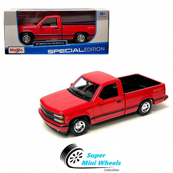 Maisto 1:24 - 1993 Chevrolet 454 SS Pick-up – Red