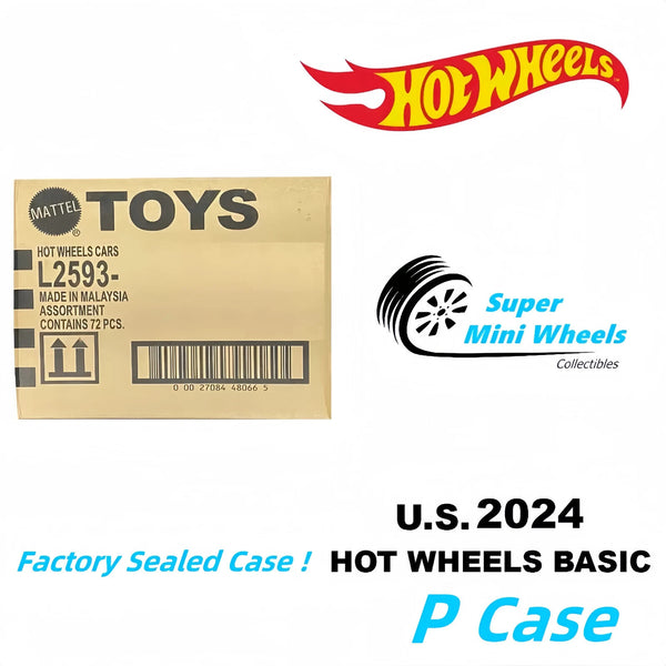 Hot Wheels Basic 2024 P Case 72 Pcs - Factory Sealed Case