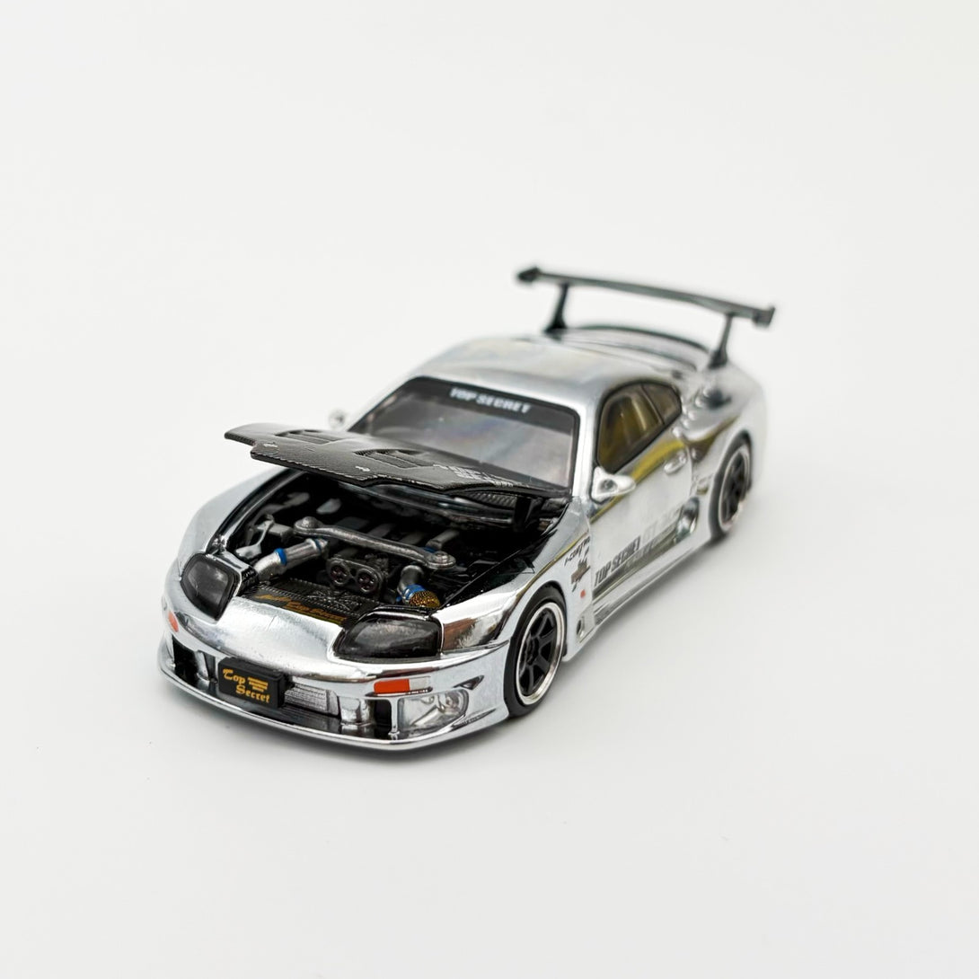 Pop Race 1:64 Top Secret Toyota Supra GT300 Silver Chrome #325 – Super ...
