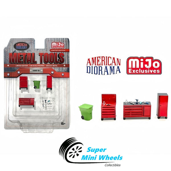 American Diorama 1:64 - Metal Tools Set B - 5 pcs Set - Metal