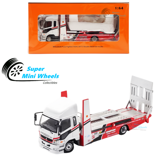 GCD 1:64 2017 Mitsubishi Fuso Fighter Double Deck Tow Trucks WORLD CHAMPION