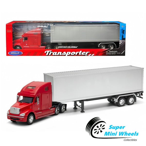 Welly 1:32 Freightliner Columbia Container (Red-Silver) – Transporter