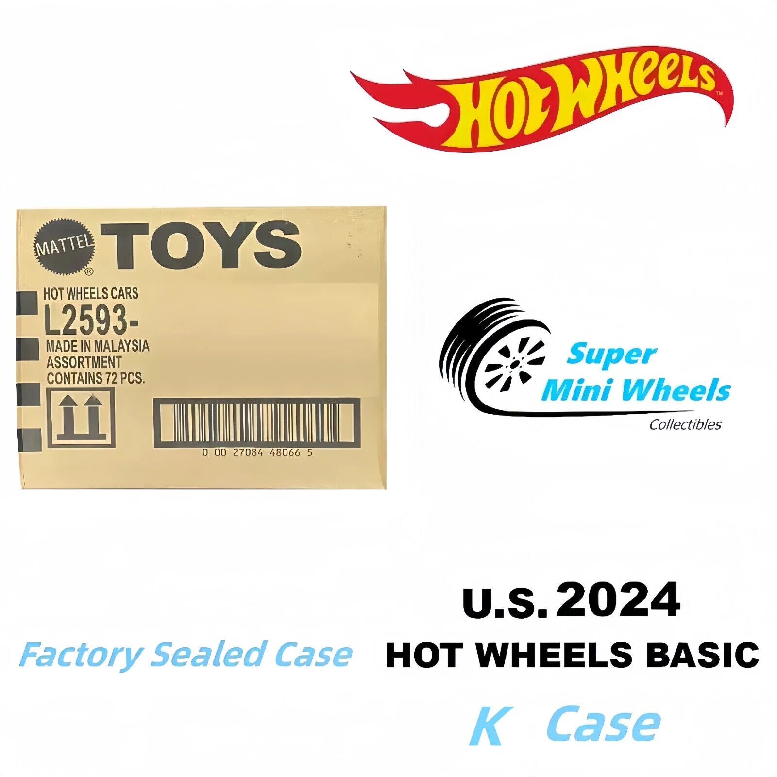 Hot Wheels Basic 2024 K Case 72 Pcs - Factory Sealed Case – Super Mini ...