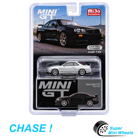 CHASE ! Mini GT 1:64 Nissan Skyline GT-R (R34) V-Spec Black Pearl #570 ...