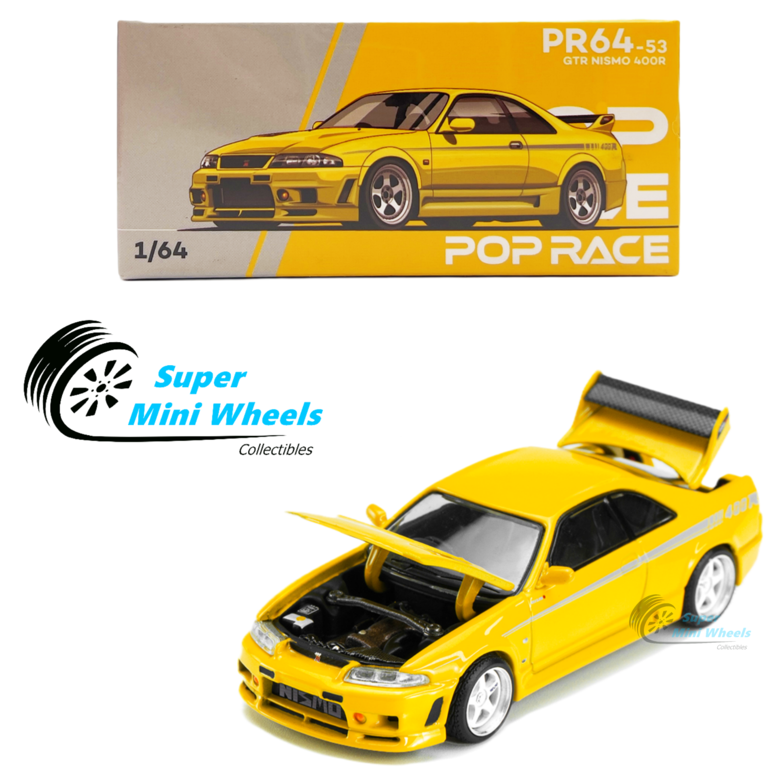 イグニッションモデル　ニスモ　R33 GT-R 400R Yellow 1:64 1/64 イグニッションモデル IG2502 ニスモ BCNR33 GT-R 400R Yellow