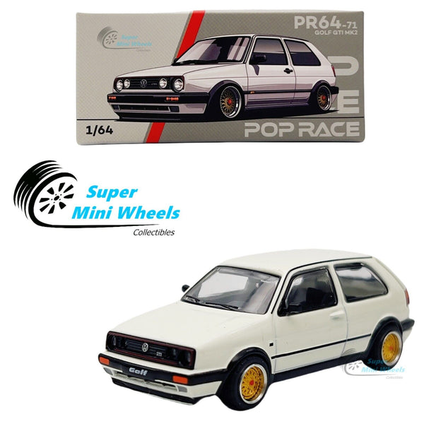 Pop Race 1:64 Volkswagen Golf GTI MK2 White PR64-71