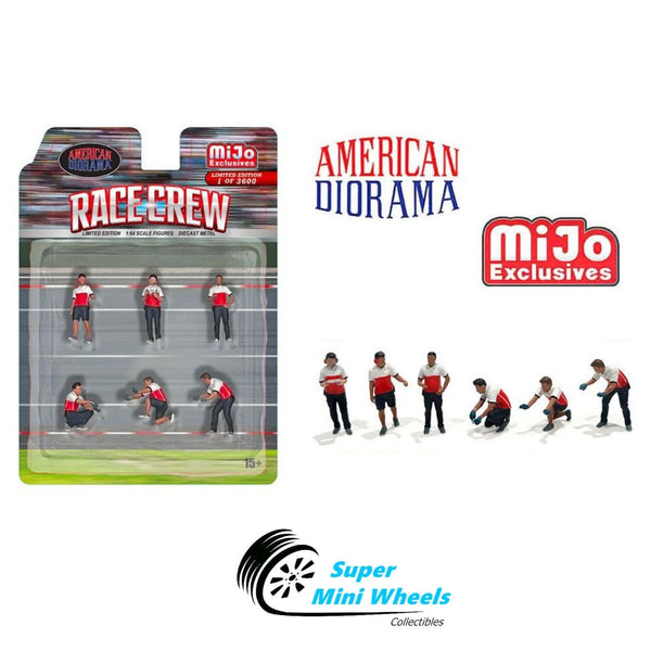 American Diorama 1:64 - Race Crew - Figures - 6pcs Set - Metal