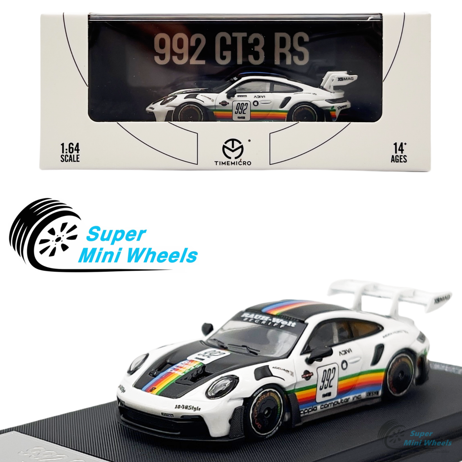 Time Micro 1:64 RWB 992 GT3 RS Apple White - Diecast Model – Super Mini ...