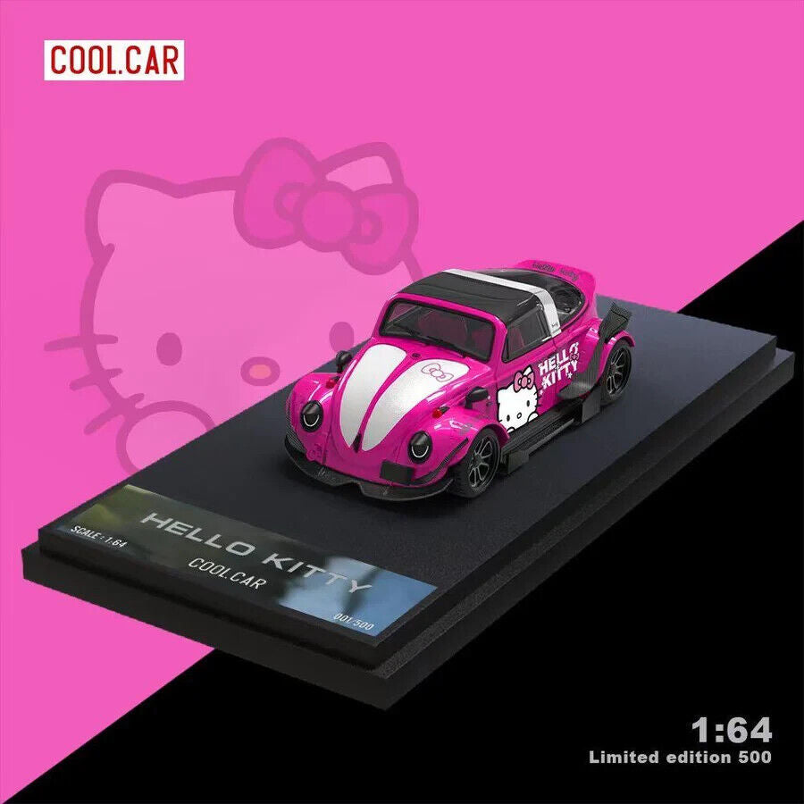 キティ　ファニービートル Cool Car 1:64 VW Beetle Car & Container - Hello Kitty Set – Super
