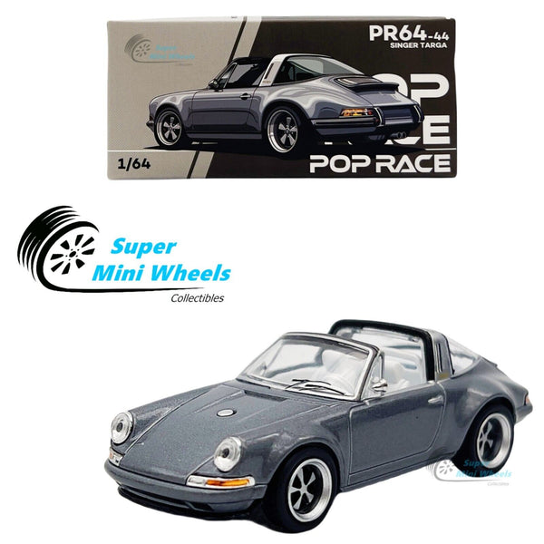 Pop Race 1:64 Singer Targa Porsche 911 Metallic Gray PR64-44