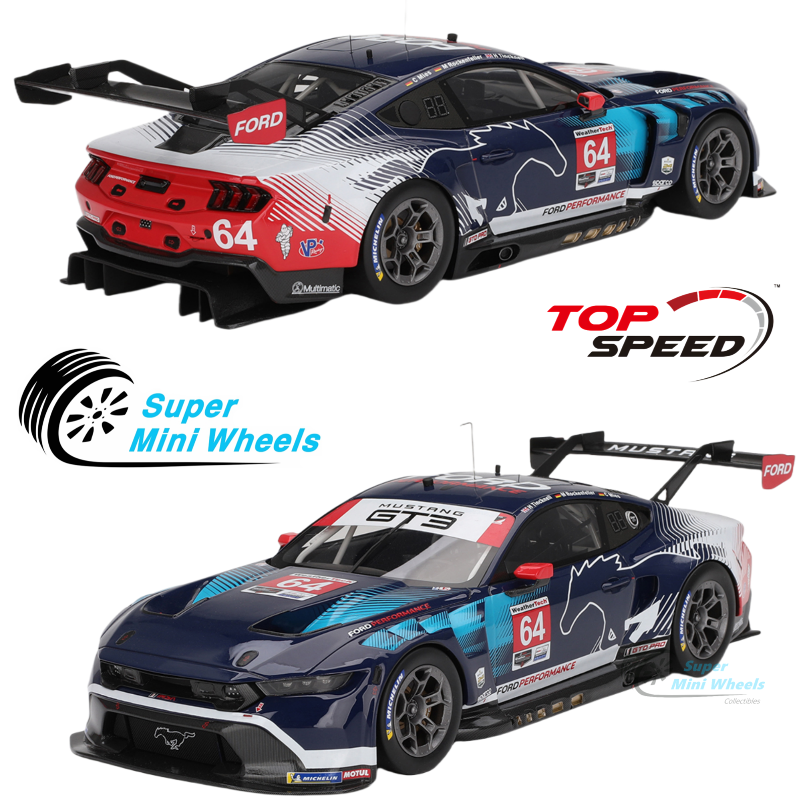Top Speed 1:18 Ford Mustang GT3 #64 Ford Multimatic Motorsports 2024IM ...