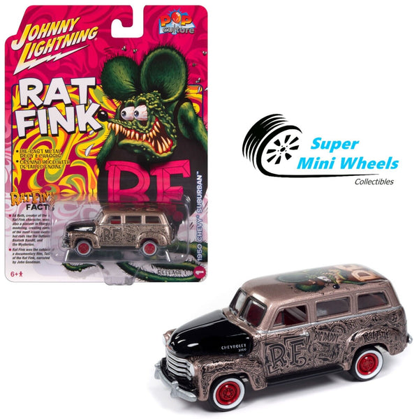 Johnny Lightning 1:64 Rat Fink 1950 Chevy Suburban – Bronze Metallic & Black