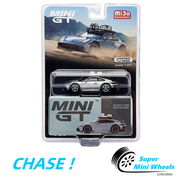 CHASE ! Mini GT 1:64 Porsche 911 Dakar Shade Green Metallic #780