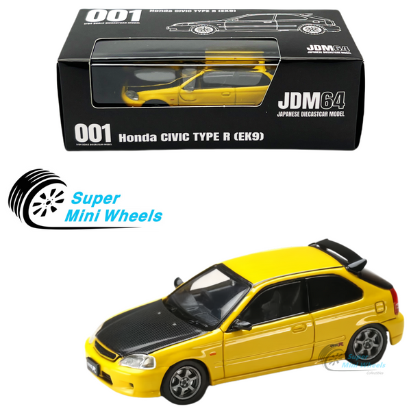 Hobby Japan - JDM64 - Honda Civic Type R EK9 Yellow/Black - HJDM001-4