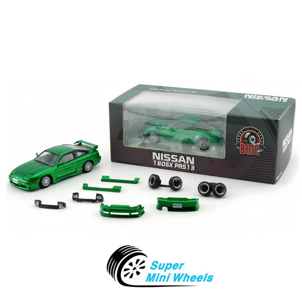 BMC 1:64 Nissan 180SX PRS13 RHD (Green) with Accessories