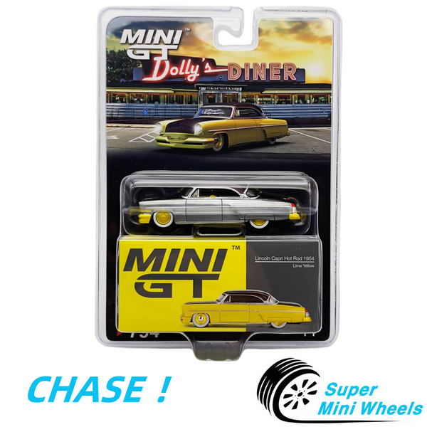 CHASE ! Mini GT 1:64 Lincoln Capri Hot Rod 1954 Lime Yellow #794