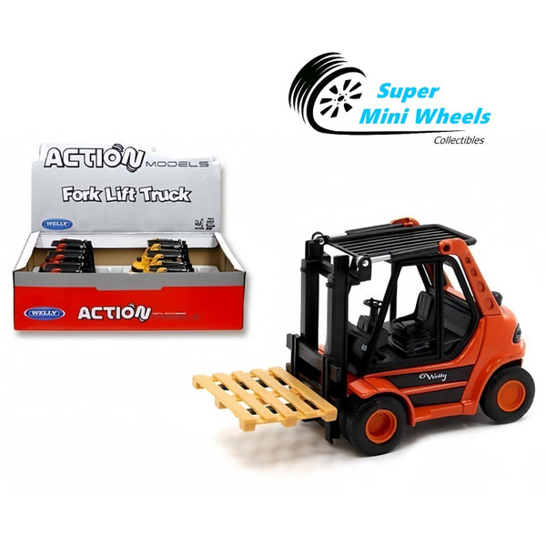 Welly 5" Fork Lift Truck - Diecast Toy Car - 2 Colors