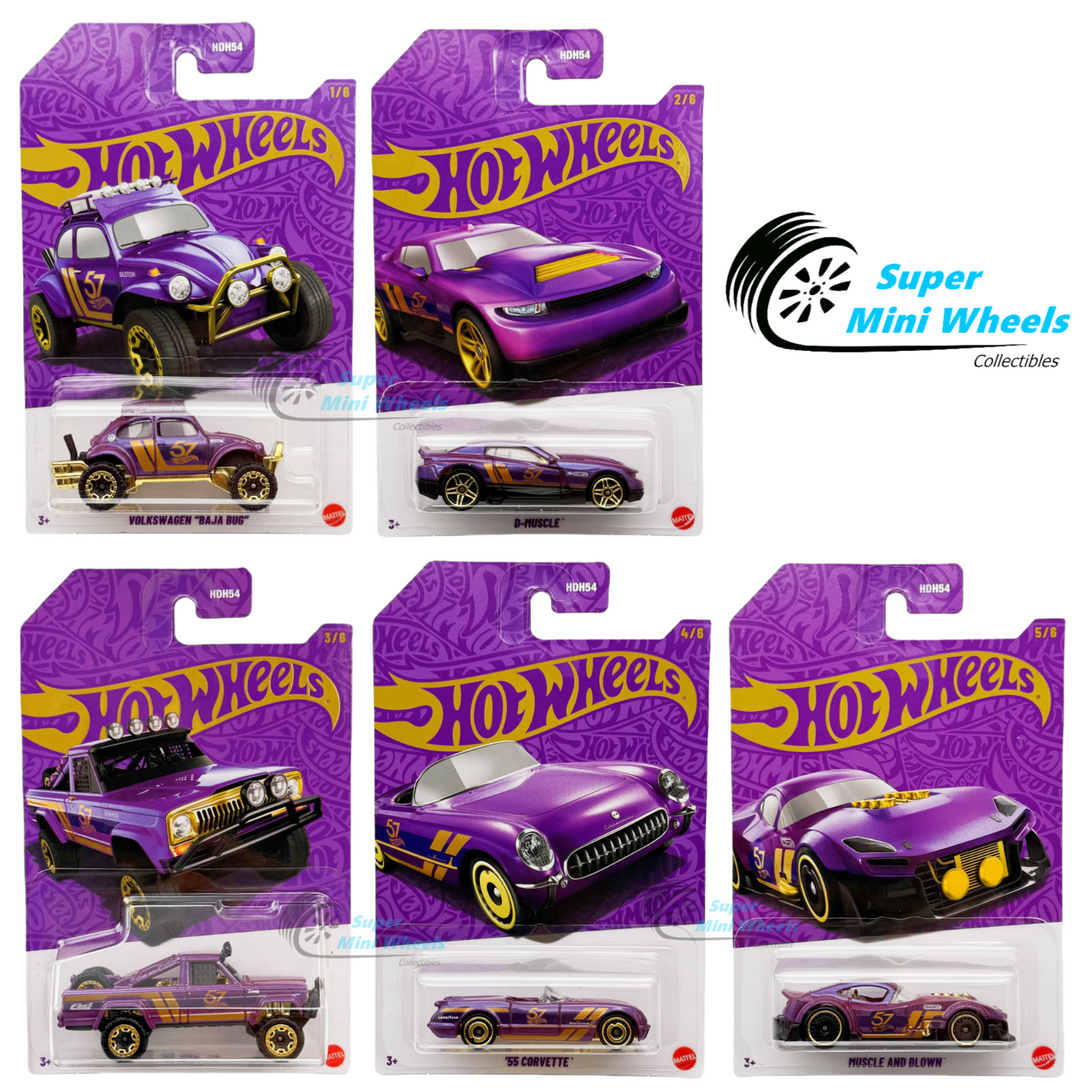 Hot Wheels 2025 Pearl & Chrome - G Case (5 Cars Set) 57th Anniversary ...