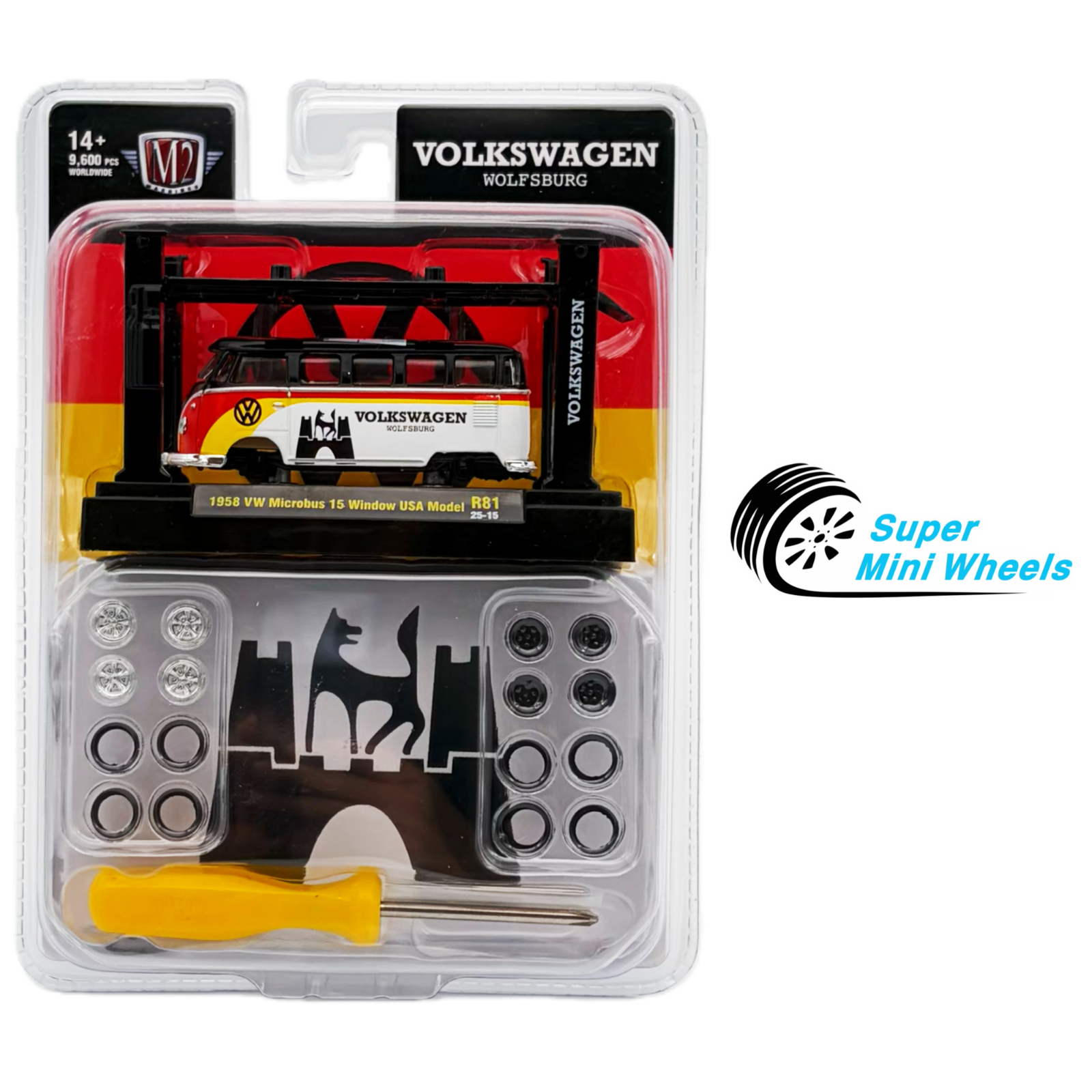 M2 Machines 1:64 Model-Kit 1958 VW Microbus 15 Window USA Model R81 25 ...