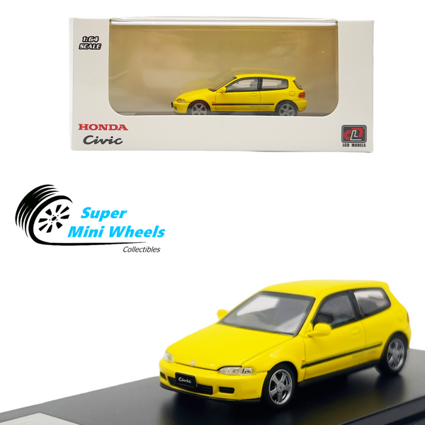 LCD Models 1:64 - Honda Civic EG6 Yellow - Diecast Model