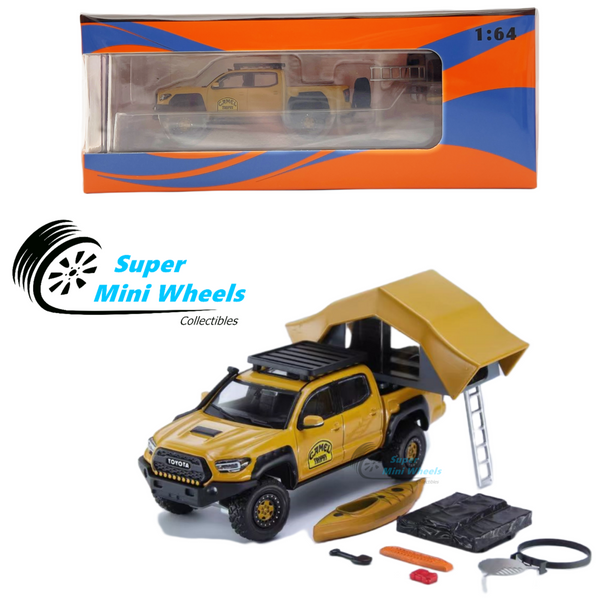 GCD 1:64 Toyota Tacoma N300 Offroad Camel Trophy with camper & accessories