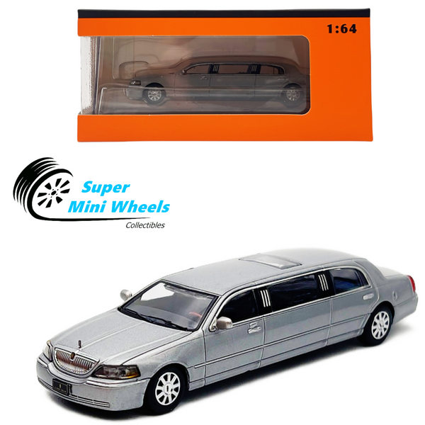 GCD 1:64 2003 Lincoln Extended Edition Town Car Limousine Silver