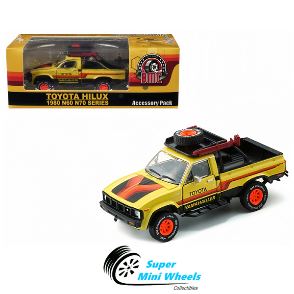 BM Creations 1:64 Toyota 1980 Hilux N60, N70 – Yellow w/Accessory