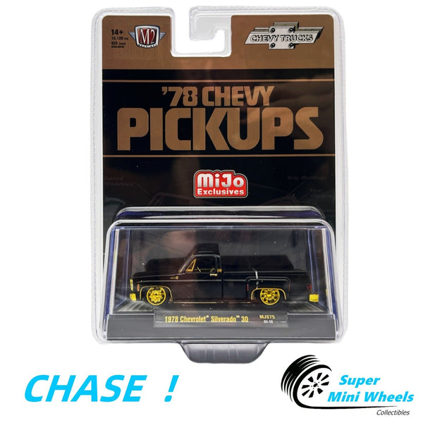 CHASE ! M2 Machines 1:64 1978 Chevrolet Silverado 30 Truck – Gloss Black